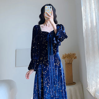 Dress Female Casual Long Sleeve Flroal Midi Dress ALODIA STORE