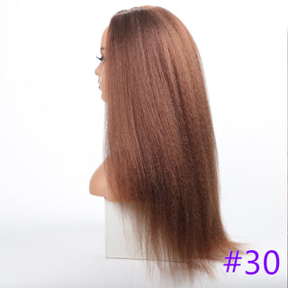 Long Kinky Straight Synthetic Wigs for Black Women Black Brown Blonde Ginger Red White Hair Afro Wigs Synthetic STW Hair Wigs ALODIA STORE