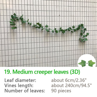 240cm Green Silk Artificial Hanging Ivy Leaf Garland Plants Vine Grape Leaves 1Pcs Home Bathroom Decoration Garden Party Decor ALODIA STORE