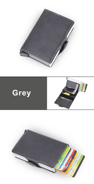 Credit Card Holder Wallet Leather Metal Aluminum ALODIA STORE