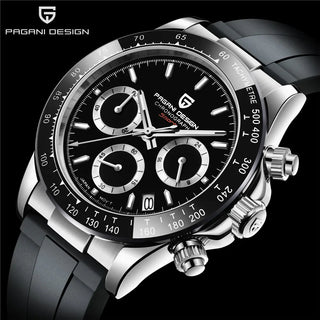 PAGANI DESIGN Top Brand New Men Quartz Wristwatch Luxury Sapphire Glass Sports Watch Rubber Strap Chronograph Watch Men Relogio ALODIA STORE