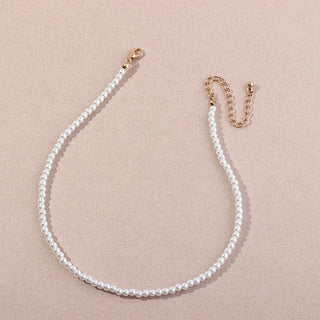 Vintage Style Simple 6MM Pearl Chain Choker Necklace For Women Wedding Love Shell Pendant Necklace Fashion Jewelry Wholesale ALODIA STORE