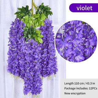 12Pcs Wisteria Artificial Flower Rattan Wreath Arch Wedding Home Garden Office Decoration pendant Plant Wall Decoration ALODIA STORE