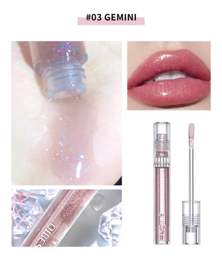 QIBEST Transparent Lip Gloss Plumping Lip Plumper Shimmer Glossy Moisturizing Lip Tint Nourise Mirror Lipgloss Base Natural ALODIA STORE