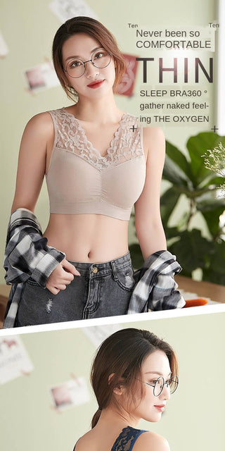 (35-100kg) Sexy Lace Free Wire Underwear Women Push Up Bra with Pad Kpop Fashion Cozy Chest Wrap Undies Lingerie Female Crop Top ALODIA STORE