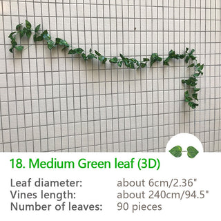 240cm Green Silk Artificial Hanging Ivy Leaf Garland Plants Vine Grape Leaves 1Pcs Home Bathroom Decoration Garden Party Decor ALODIA STORE