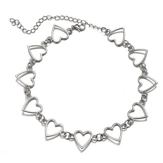 New Hollow Korean Sweet Love Heart Choker Necklace Statement Girlfriend Gift Cute Bicolor Necklace Jewelry Collier Femme 2022 ALODIA STORE