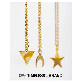 Wild&amp;Free Gold Plated Triangle Moon Star Pendant Necklace For Women Girls Short Geometric Charm Necklace ladies gift ALODIA STORE
