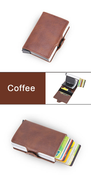 Credit Card Holder Wallet Leather Metal Aluminum ALODIA STORE