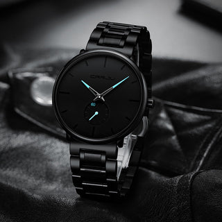 CRRJU Mens Watches Stainless Steel Men's Wrist Watch Casual Luxury Waterproof Sport Watch for Men Quartz Watch Relogio Masculino ALODIA STORE