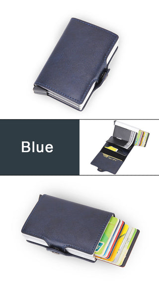 Credit Card Holder Wallet Leather Metal Aluminum ALODIA STORE