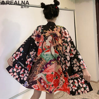 Haori Yukata Men Korean Samurai Japanese Kimono Traditional Clothing Vintage Crane Anime Kimono Beach Girls Cosplay Dress Shirts ALODIA STORE