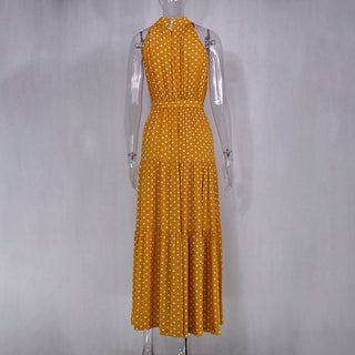 Summer Long Dress Polka Dot Casual Dresses Black Sexy Halter Strapless New 2023 ALODIA STORE