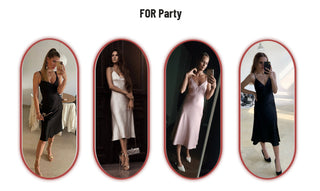 2023Women Satin Deep V Neck Sexy Dress Solid Straight Pajamas Party Dress Elegant Female Summer Spaghetti Strap Dress Casual ALODIA STORE