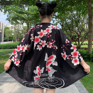 Haori Yukata Men Korean Samurai Japanese Kimono Traditional Clothing Vintage Crane Anime Kimono Beach Girls Cosplay Dress Shirts ALODIA STORE