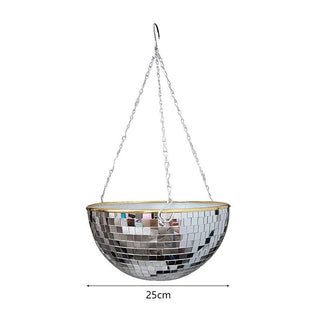 Disco Ball Hanging Flower Pot For Indoor Plants Bohemian Style Flower Planter Pots Rope Mirror Hanging Basket Garden Decor Vase ALODIA STORE