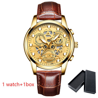Watch Men Skeleton Automatic quartz Watch Gold Skeleton Vintage Man Watchwrist watches for men ALODIA STORE