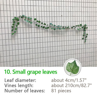 240cm Green Silk Artificial Hanging Ivy Leaf Garland Plants Vine Grape Leaves 1Pcs Home Bathroom Decoration Garden Party Decor ALODIA STORE