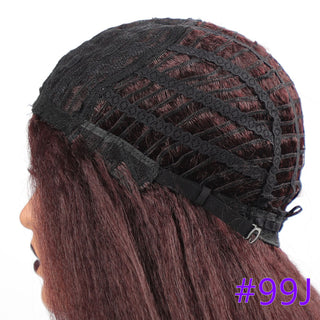 Long Kinky Straight Synthetic Wigs for Black Women Black Brown Blonde Ginger Red White Hair Afro Wigs Synthetic STW Hair Wigs ALODIA STORE