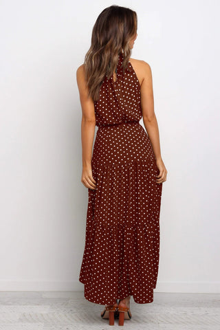 Summer Long Dress Polka Dot Casual Dresses Black Sexy Halter Strapless New 2023 ALODIA STORE