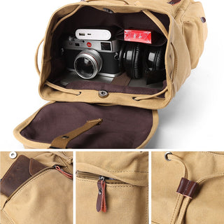 Backpack Unisex Vintage Casual Rucksack 17inch Laptop Backpack W/ USB Charging Port Schoolbag Student Mochia ALODIA STORE
