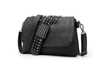 DAEYOTEN Skull Rivets Shoulder Bag Female Black ALODIA STORE