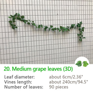 240cm Green Silk Artificial Hanging Ivy Leaf Garland Plants Vine Grape Leaves 1Pcs Home Bathroom Decoration Garden Party Decor ALODIA STORE