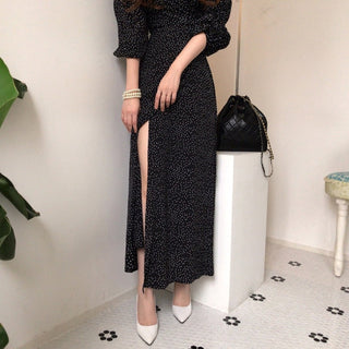 Sundress Elegant Spring Summer Commuter Black V-Neck Women's Dress Korean Clothing Vintage One Piece Bandage Dress Femme Robe ALODIA STORE