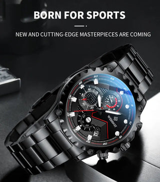 100%Original WISHDOIT Watch for Men TOP Brand Waterproof Sports Stainless Steel Chronograph 2022New Fashion Luxury wrist watches ALODIA STORE