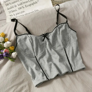 Sexy CropTop for Women Pink Cropped Clothes Femme Vintage Tube Tank Top Korean Streetwear Summer Club Lingerie ALODIA STORE