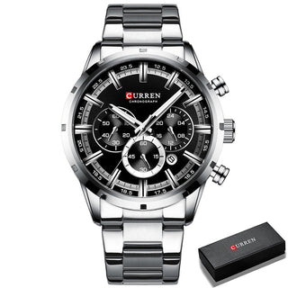 CURREN Men Watch Top Brand Luxury Sports Quartz Mens Watches Full Steel Waterproof Chronograph Wristwatch Men Relogio Masculino ALODIA STORE