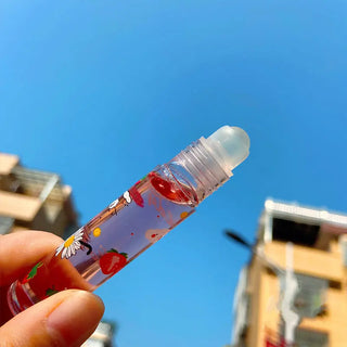 1PCS Colors Roll-on Fruit Oil Lip Balm Lip Oil Moisturizing Mirror Transparent Lip Long lasting Hydrating Lip gloss Cosmetics ALODIA STORE