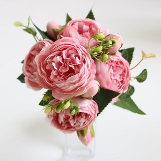 Artificial Flowers Peony Bouquet Silk Rose Vase for Home Decor Garden Wedding Decorative Fake Plants Christmas Garland Material ALODIA STORE