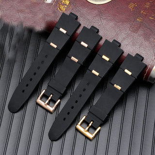Silicone Watch Barcelet Watch Accessories Band for BVLGARI DP42C14SVDGMT Convex 8mm Rubber Strap Men and Women 2 Types ALODIA STORE