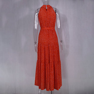 Summer Long Dress Polka Dot Casual Dresses Black Sexy Halter Strapless New 2023 ALODIA STORE