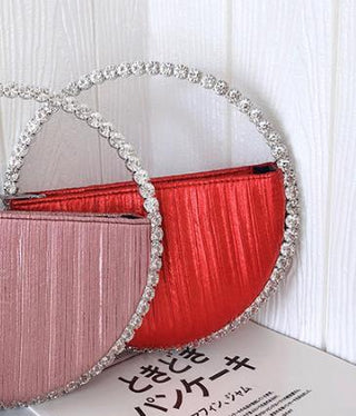 Luxury Colored Diamond Half Moon Women Purses and Handbags Evening Bag Serpentine Designer Party Clutch Bag Chic Wedding Bag ALODIA STORE