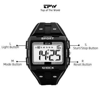 Big Numbers Easy to Read 5ATM Water Resistant Men Digital Watch Outdoor Sport ALODIA STORE