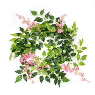Wisteria Artificial Flower Vine Ivy Leaf Garland Silk Rose Flowers Rattan String Vine Wedding Arch Flower Home Garden Decoration ALODIA STORE