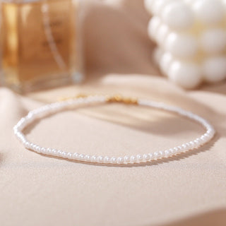 Vintage Style Simple 6MM Pearl Chain Choker Necklace For Women Wedding Love Shell Pendant Necklace Fashion Jewelry Wholesale ALODIA STORE