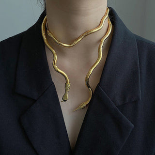 Bilandi Trendy Jewelry Snake Necklace Hot Selling Personality Design Soft Metal Necklace For Women Gift ALODIA STORE