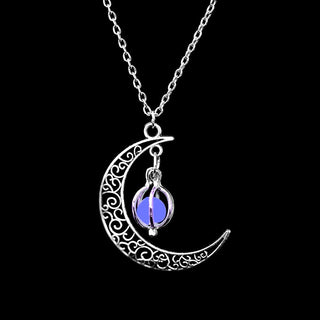 ZOVOLI Vintage Moon Luminous Glowing Moonstone Pendant Necklace Women Jewelry Long Chain Lotus Buddha Pendant Necklaces Gifts ALODIA STORE