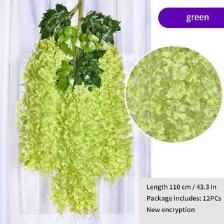 12Pcs Wisteria Artificial Flower Rattan Wreath Arch Wedding Home Garden Office Decoration pendant Plant Wall Decoration ALODIA STORE