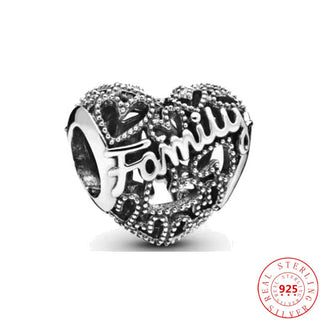 100% 925 Sterling Silver Boy Girls Feather Cat Dog Family Tree Beads Fit Original Pandora Charms Bracelet Women DIY Fine Jewelry ALODIA STORE