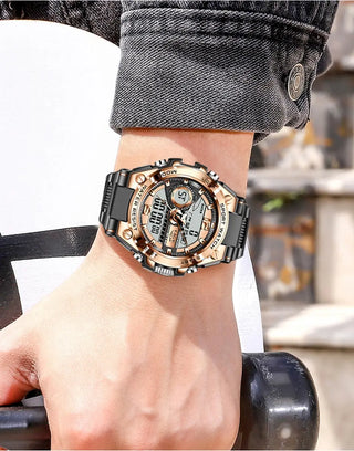 Relogio Masculino 2022 LIGE Sport Men Quartz Digital Watch Creative Diving Watches Men Waterproof Alarm Watch Dual Display Clock ALODIA STORE