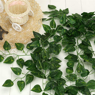 2.4M Silk Artificial Ivy Rattan Leaf Garland Plant Vine Home Wedding Bathroom Decoration Garden Festival Party Decor fake flower ALODIA STORE