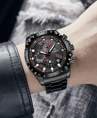 100%Original WISHDOIT Watch for Men TOP Brand Waterproof Sports Stainless Steel Chronograph 2022New Fashion Luxury wrist watches ALODIA STORE