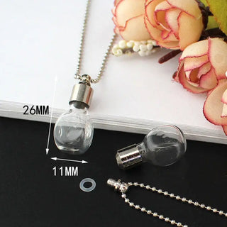 2PCS Glass Locket Urn Jewelry Cremation Jewelry Urn Necklace for Ashes Fillable vials Necklaces Blood Vial Necklace ALODIA STORE