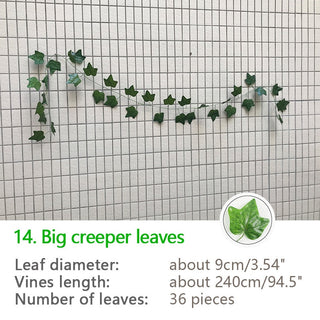 2.4M Silk Artificial Ivy Rattan Leaf Garland Plant Vine Home Wedding Bathroom Decoration Garden Festival Party Decor fake flower ALODIA STORE