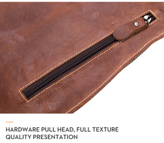 BULLCAPTAIN Leather Crossbody Bag Men Crazy Horse Leather Chest Bags New Fashion Multi-function card bag's mobile phone bages ALODIA STORE