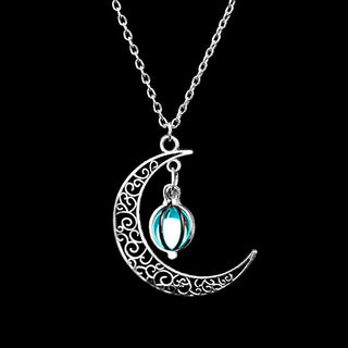 ZOVOLI Vintage Moon Luminous Glowing Moonstone Pendant Necklace Women Jewelry Long Chain Lotus Buddha Pendant Necklaces Gifts ALODIA STORE